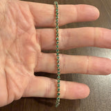 14k Yellow Gold and 1.44cttw Emerald Vintage Tennis Bracelet 6.75"