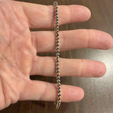 14k Yellow Gold and 1.74cttw Blue Sapphire Vintage Tennis Bracelet 7"