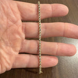14k Yellow Gold and 1.62cttw Diamond Vintage Tennis Bracelet 7.25"