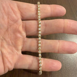 14k Yellow Gold and 4cttw Diamond Vintage Tennis Bracelet 7.5"