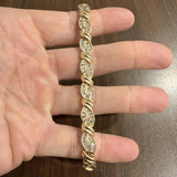 14k Yellow Gold and 4cttw Diamond Heavy 25.6g Link Bracelet 7"