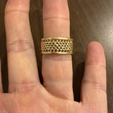 14k Yellow Gold 5.2g Imperial Gold 11mm Mirror Bar Band Ring Size 8.5