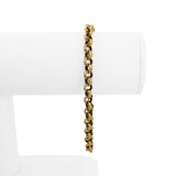 18k Yellow Gold 8.1g Vintage 5.5mm Rolo Link Bracelet Italy 8"