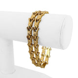 18k Yellow Gold 21.6g Vintage UnoAErre 15mm Fancy Link Bracelet Italy 7.25"