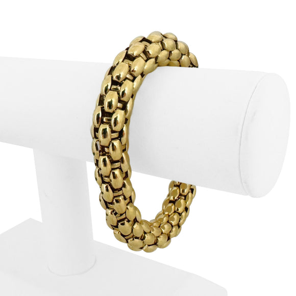 14k Yellow Gold 48g Heavy Thick Round 13mm Fancy Link Bracelet 8.5