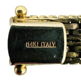 14k Tri Tone Gold 19.6g Solid Vintage 8mm Fancy Link Bracelet Italy 7"