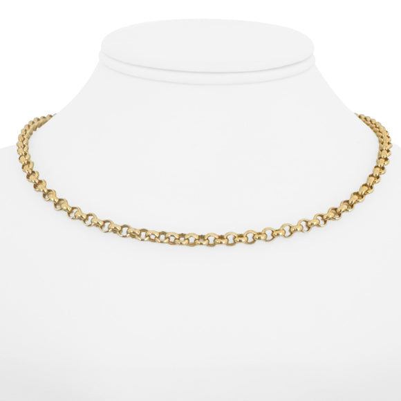 14k Yellow Gold 8.5g Ladies 4.5mm Rolo Link Chain Necklace Turkey 16