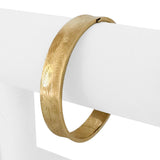 14k Yellow Gold 15g Vintage 10.5mm Concave Floral Bangle Bracelet 7"