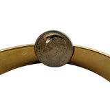 14k Yellow Gold 15g Vintage 10.5mm Concave Floral Bangle Bracelet 7"
