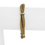 14k Yellow Gold 16.8g Soft Braided Mesh Link Station Bracelet Italy 7.25"