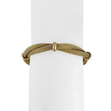 14k Yellow Gold 16.8g Soft Braided Mesh Link Station Bracelet Italy 7.25"