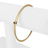 14k Yellow Gold and Bezel Set Ruby Flex Hammered Bangle Bracelet 7.25"
