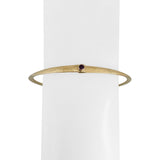 14k Yellow Gold and Bezel Set Ruby Flex Hammered Bangle Bracelet 7.25"
