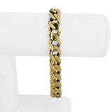 14k Yellow Gold 46g Solid Heavy Men's 10mm Curb Link Bracelet Italy 8.5"