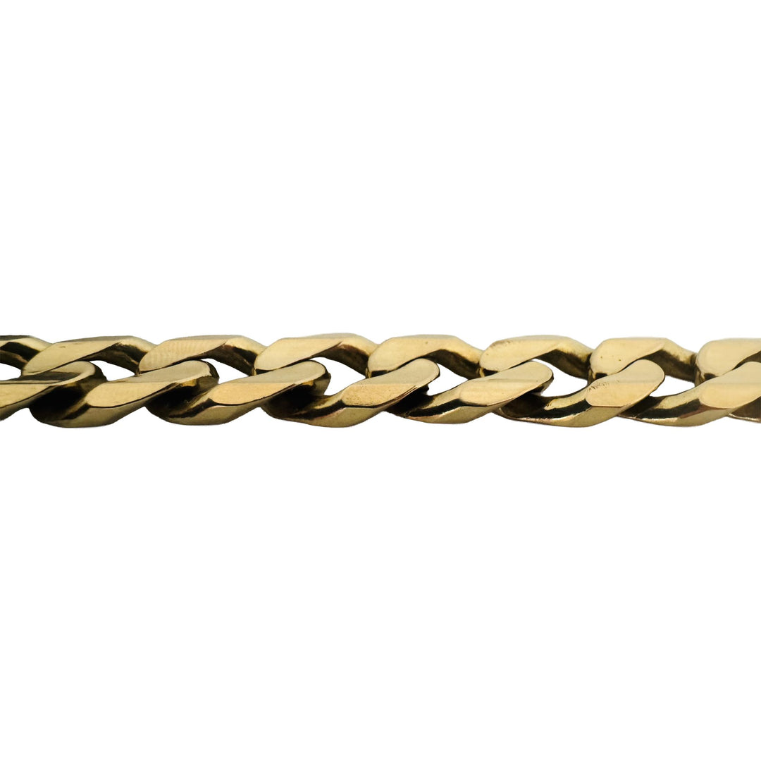 14k Yellow Gold 46g Solid Heavy Men's 10mm Curb Link Bracelet Italy 8.5"
