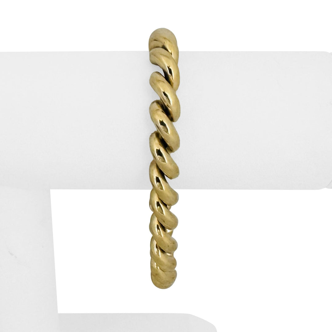 14k Yellow Gold 18g Ladies Polished 7mm San Marco Link Bracelet Italy 7.25"