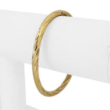 14k Yellow Gold 7g Hollow Light 4.5mm Twisted Spiral Bangle Bracelet 6.75"
