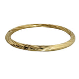 14k Yellow Gold 7g Hollow Light 4.5mm Twisted Spiral Bangle Bracelet 6.75"