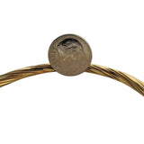 14k Yellow Gold 7g Hollow Light 4.5mm Twisted Spiral Bangle Bracelet 6.75"