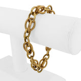 18k Yellow Gold 16.6g Vintage Ladies 10mm Fancy Link Bracelet Italy 8.5"