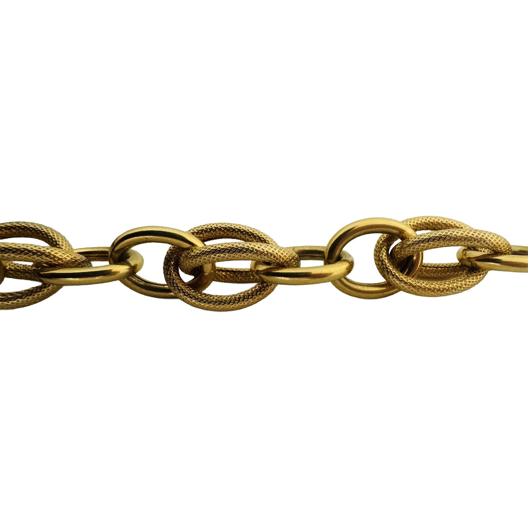 18k Yellow Gold 16.6g Vintage Ladies 10mm Fancy Link Bracelet Italy 8.5"