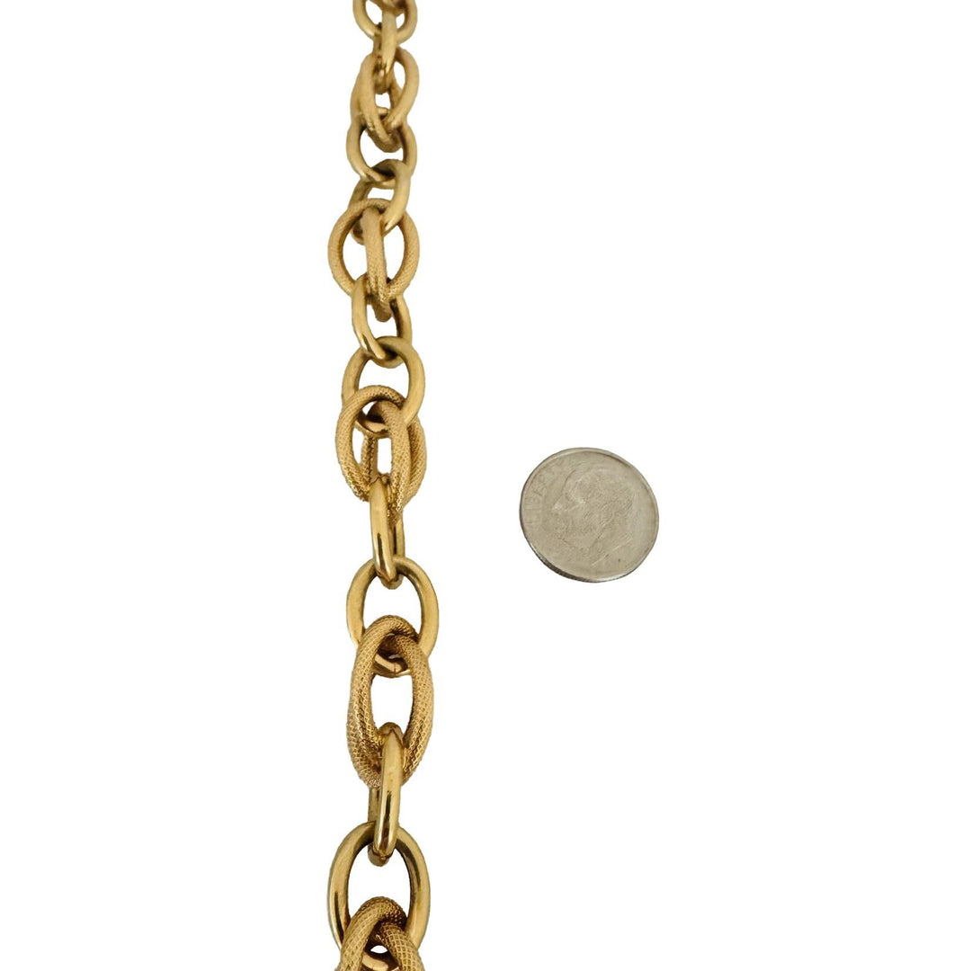 18k Yellow Gold 16.6g Vintage Ladies 10mm Fancy Link Bracelet Italy 8.5"