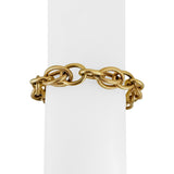 18k Yellow Gold 16.6g Vintage Ladies 10mm Fancy Link Bracelet Italy 8.5"