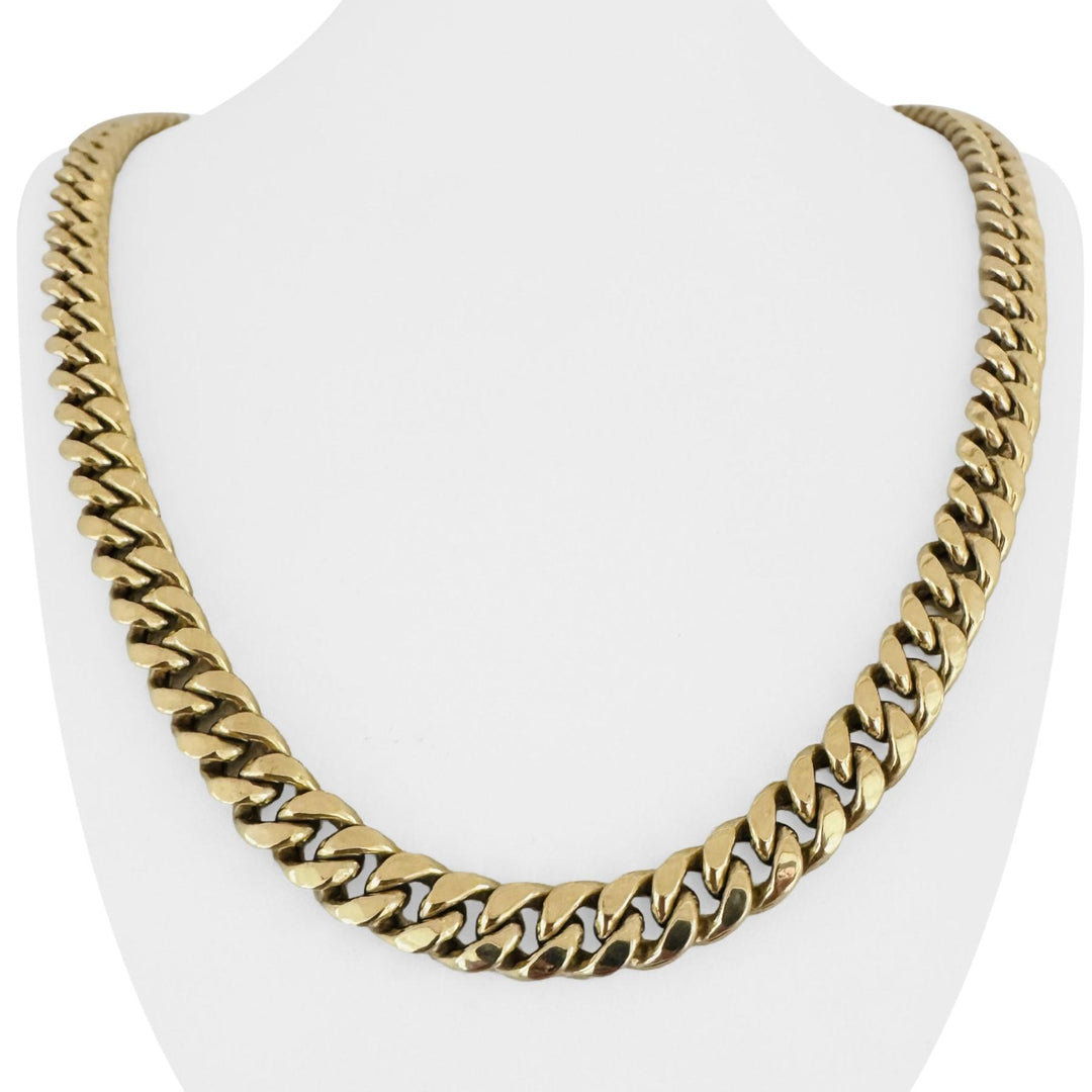 14k Yellow Gold 60.4g Semi Solid 9mm Cuban Curb Link Chain Necklace 24"