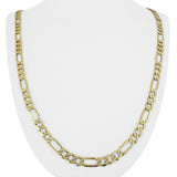 14k Yellow Gold 37g Solid Diamond Cut 6mm Figaro Link Chain Necklace 30"