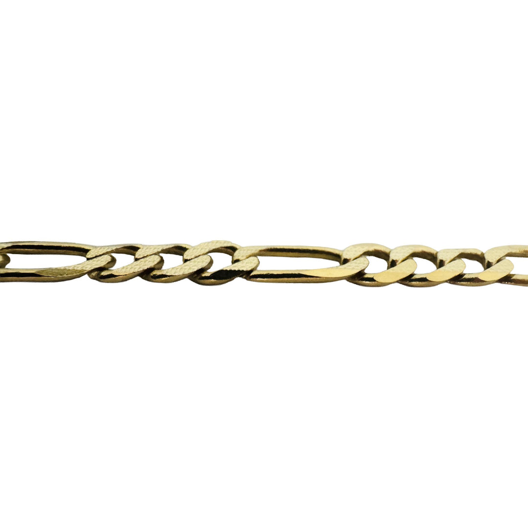 14k Yellow Gold 37g Solid Diamond Cut 6mm Figaro Link Chain Necklace 30"
