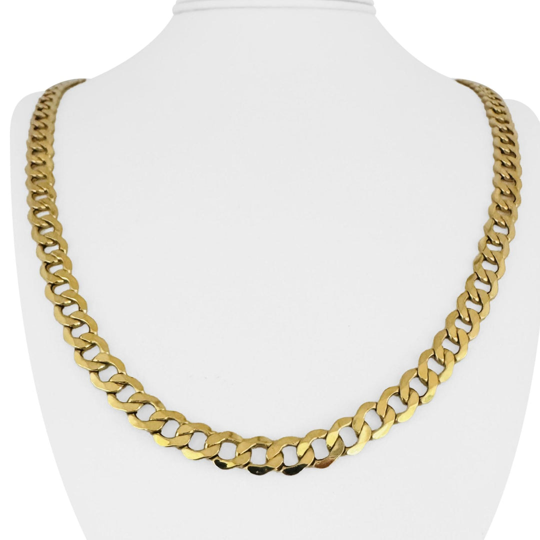 14k Yellow Gold 21g Hollow Vintage 8mm Curb Link Chain Necklace Italy 24"