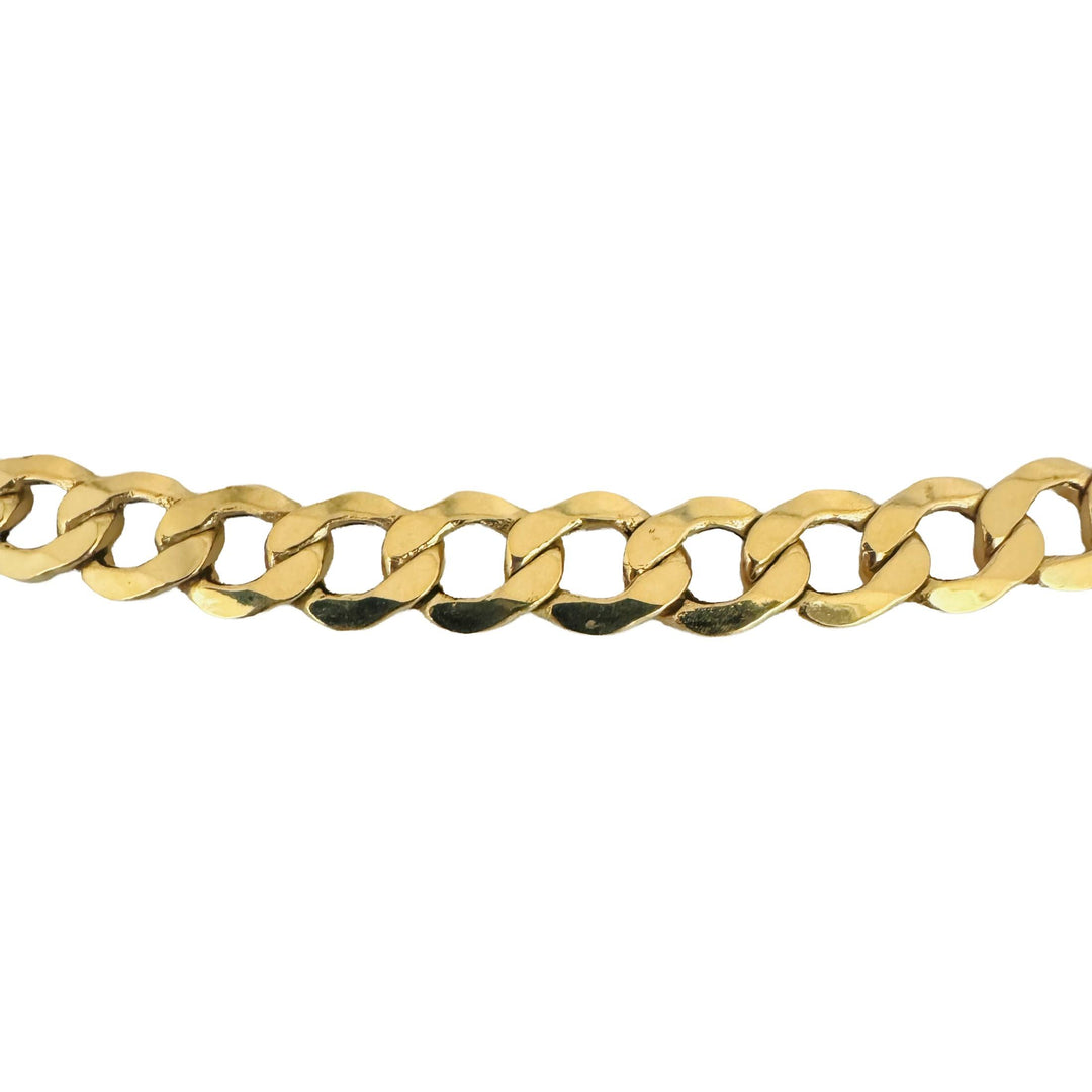 14k Yellow Gold 21g Hollow Vintage 8mm Curb Link Chain Necklace Italy 24"