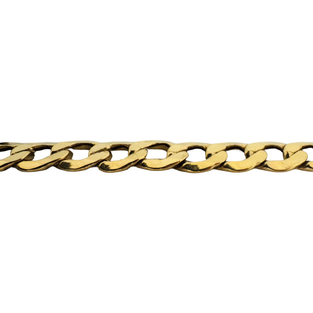 14k Yellow Gold 21g Hollow Vintage 8mm Curb Link Chain Necklace Italy 24"