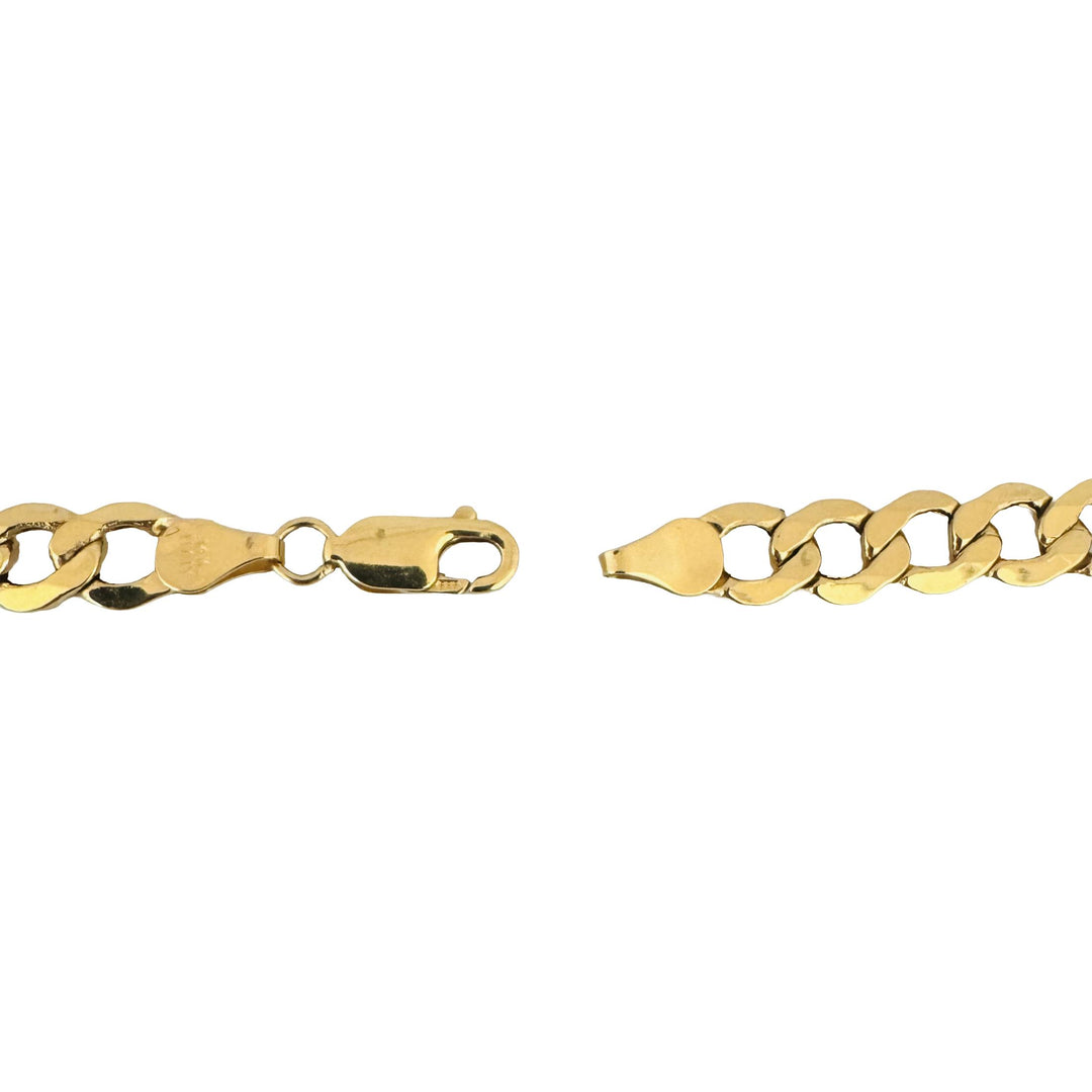 14k Yellow Gold 21g Hollow Vintage 8mm Curb Link Chain Necklace Italy 24"