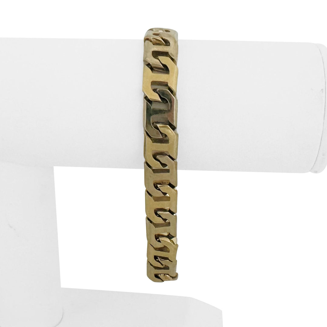 Braccio 14k Yellow and White Gold 47.7g Men's Mariner Link Bracelet Italy 8"
