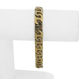 Braccio 14k Yellow and White Gold 47.7g Men's Mariner Link Bracelet Italy 8"