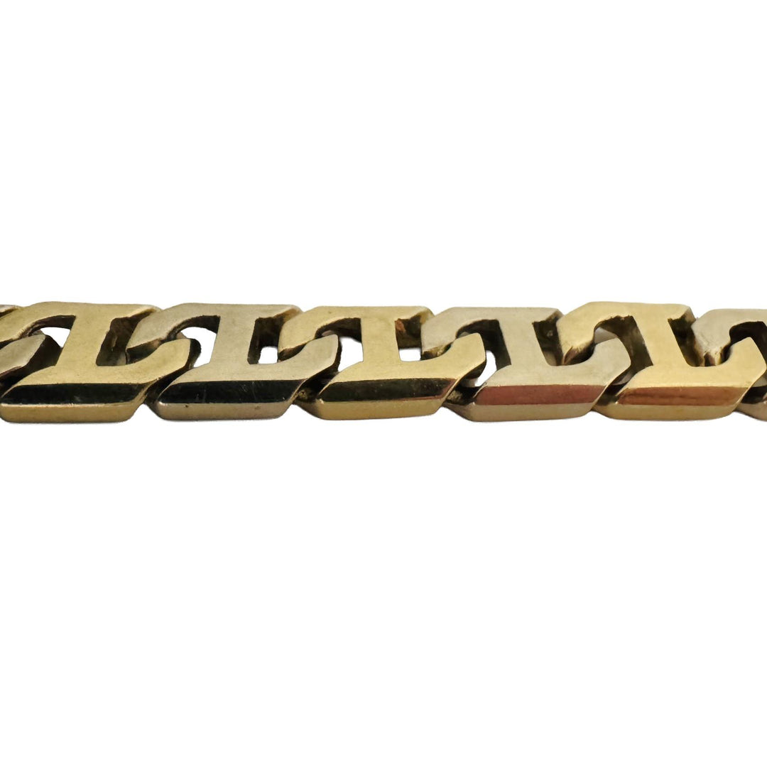 Braccio 14k Yellow and White Gold 47.7g Men's Mariner Link Bracelet Italy 8"
