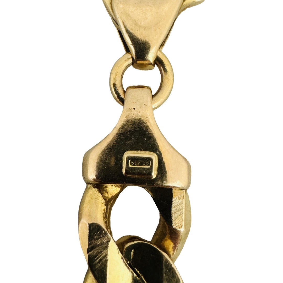 14k Yellow Gold 41g Solid Men's 10.5mm Curb Link Bracelet Italy 8.25"