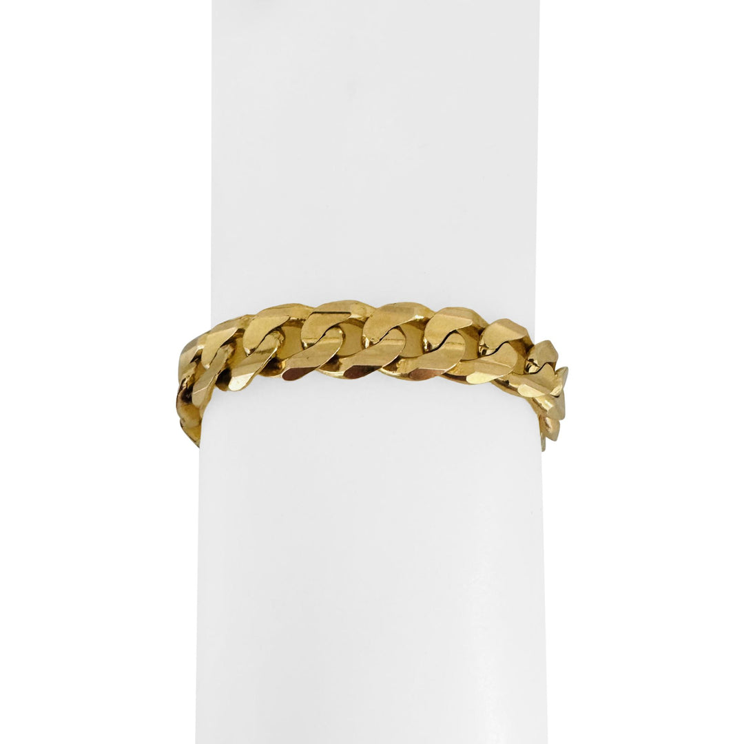 14k Yellow Gold 41g Solid Men's 10.5mm Curb Link Bracelet Italy 8.25"