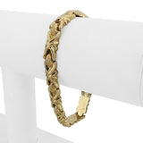 14k Yellow Gold 8.6g Hollow Ladies 8mm Fancy XO Link Bracelet Italy 8"