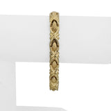 14k Yellow Gold 8.6g Hollow Ladies 8mm Fancy XO Link Bracelet Italy 8"