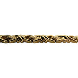 14k Yellow Gold 8.6g Hollow Ladies 8mm Fancy XO Link Bracelet Italy 8"