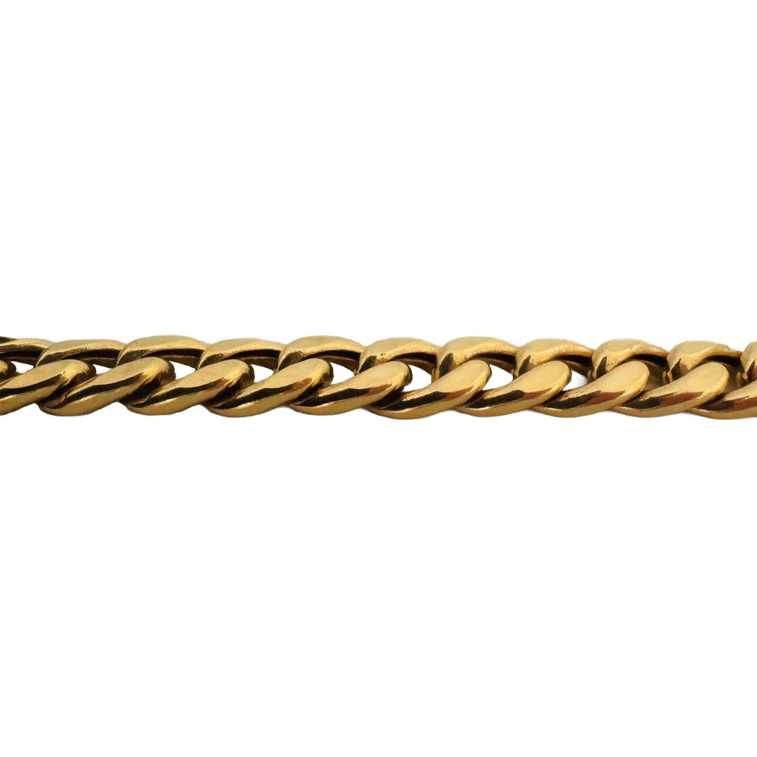 14k Yellow Gold 14.6g Semi Solid Men's 7mm Curb Link Bracelet Italy 8"