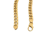 14k Yellow Gold 14.6g Semi Solid Men's 7mm Curb Link Bracelet Italy 8"
