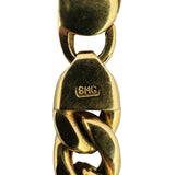 14k Yellow Gold 14.6g Semi Solid Men's 7mm Curb Link Bracelet Italy 8"