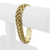 14k Yellow Gold 14.5g Vintage Milor 14mm Fancy Link Bracelet Italy 7.75"