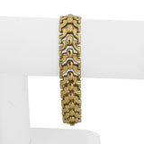 14k Yellow Gold 14.5g Vintage Milor 14mm Fancy Link Bracelet Italy 7.75"