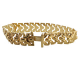 14k Yellow Gold 14.5g Vintage Milor 14mm Fancy Link Bracelet Italy 7.75"