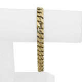 14k Yellow Gold 17.7g Solid Men's 8mm Curb Link Bracelet Italy 8"
