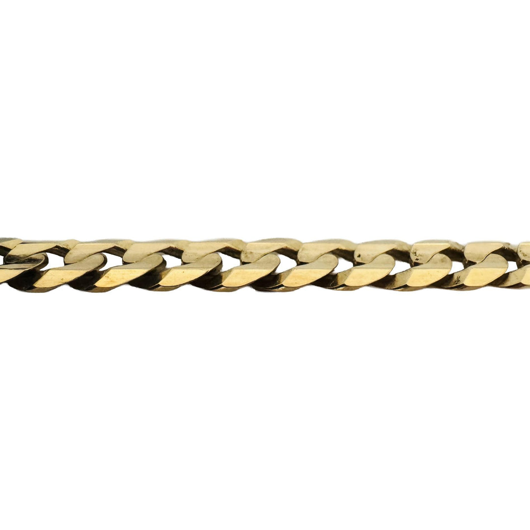 14k Yellow Gold 17.7g Solid Men's 8mm Curb Link Bracelet Italy 8"